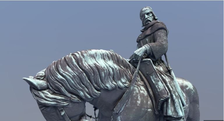 General Jan Zizkas em cima do cavalo, principal protagonista de Medieval